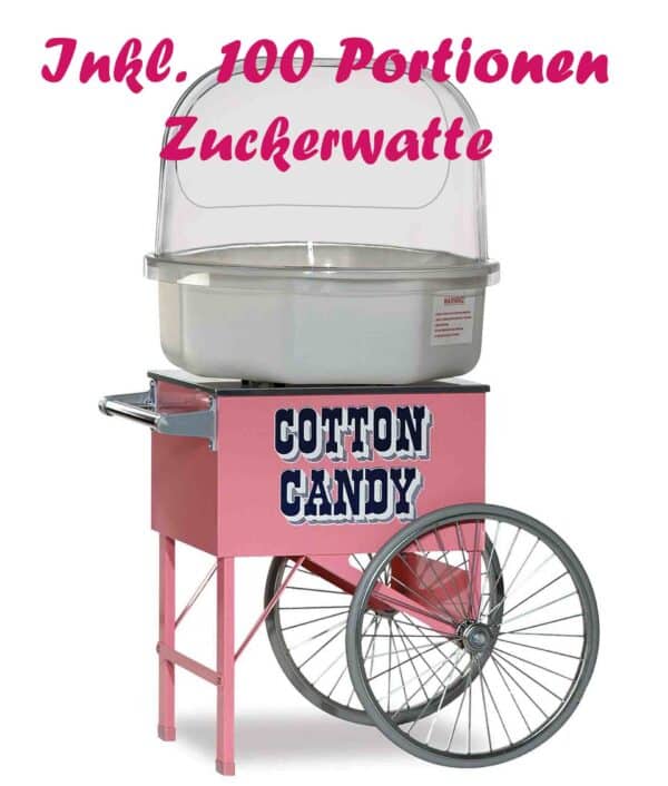 Zuckerwattemaschine mit Pinky Floss Cart mieten